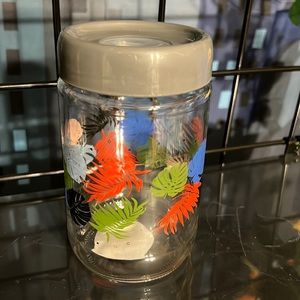 New Simply Home Painted Leaves Glass Storage Jar, 23.3oz Multicolor